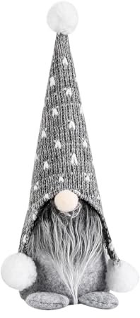 ENLACE Weihnachten Deko Wichtel, Handgemachte Weihnachtswichtel Gesichtslose Puppe Zwerg Dekorationen, Weihnachtsdeko Wichtel Figuren, für Kinder Familie Weihnachten Home Decor, Grau