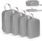 WUFANC Kompression Packwürfel 4 Stück, Wasserdicht und Platzsparend, Koffer Organizer Set aus Nylon, Leicht und Verschleißfest, Packing Cubes Ideal für Urlaubsreisen, Camping und Geschäftsreisen