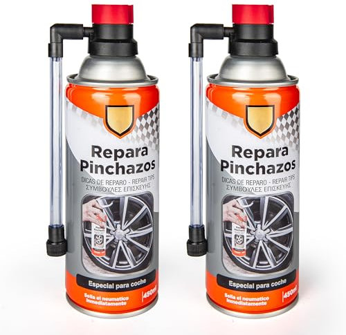 Kit Repara Pinchazos Especial para Coche 450ml Sella el Neumatico Inmediatamente - Sellador Emergencia para Reparar Ruedas (2)