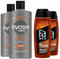 Syoss Shampoo Men Power (2x 440 ml) kräftigendes Herren Shampoo mit Koffein & Power-Boost & Fa Men Duschgel Red Cedarwood (2x 250 ml) Duschpflege mit 2in1 Formel reinigt Körper & Haar