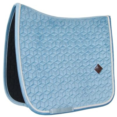 Tapis de selle COB - Bleu clair - Velours - Dressage