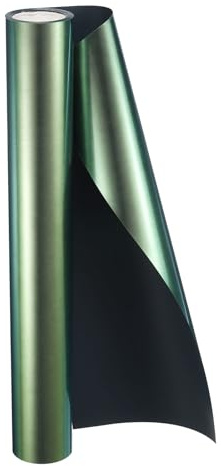 sourcing map HTV Heat Transfer Vinyl 11.8 x 5ft Roll PU Golden Charm Green Iron on Vinyl for All Cutter Machine, Easy to Cut & Weed