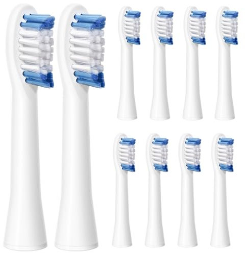10 Stück Ersatzbürsten Passend für Oral-bPulsonic Aufsteckbürsten Bürstenköpfe Ersatzbürstenkopf Weiß (nicht kompatibel mit der Slim Clean 2000)
