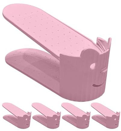 Rack per organizzatore di scarpe, porta baule in piedi 5x doppio Deck, supporto per scarpe da ginnastica antiscivolo, per riporre scarpe a risparmio di spazio per tacchi alti, scarpe da ginnastica,