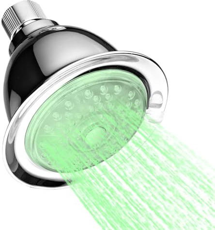 Cabezal de ducha LED de alta presión con luces que cambian de color, brillo de agua sensible a la temperatura para una experiencia divertida en el baño, ideal para el hogar y los invitados