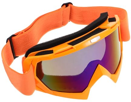 HIAKDOFT Lunettes de Moto Cross Coupe-vent Anti-sable Réglables pour Hommes et Femmes Protection Complète le Vent et Débris pour Vtt Motocross Cyclisme et Atv Verres Orange Anti-buée