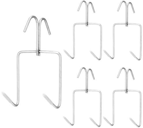 ICERO 5Pack Smoker Hooks whith protective cover, 5 x 2.8 Inch Stainless Steel Bacon Hanger, Roast Duck Hooks, Meat Hangers for Smoking, Hanging Bacon Hams, BBQ Grill, Sausage Chicken Beef Hanging Tool