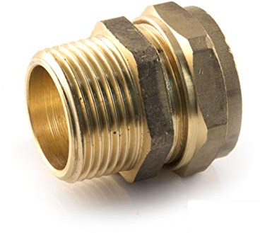 15 mm x 1/2 Compression x BSP Parraler Male - Straight Adaptor UK Pack of 4