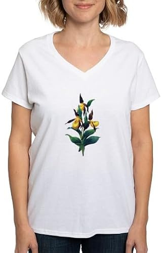 CafePress Sabot Des Alpes By Pierre Joseph Redoute Women's V Womens Cotton V-Neck T-Shirt White