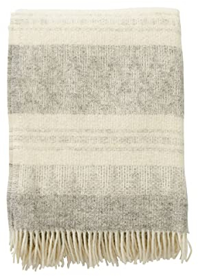 Klippan Freja Wolldecke 130x200 cm grau, cremeweiß/Wolle von schwedischen Schafen grau, cremeweiß