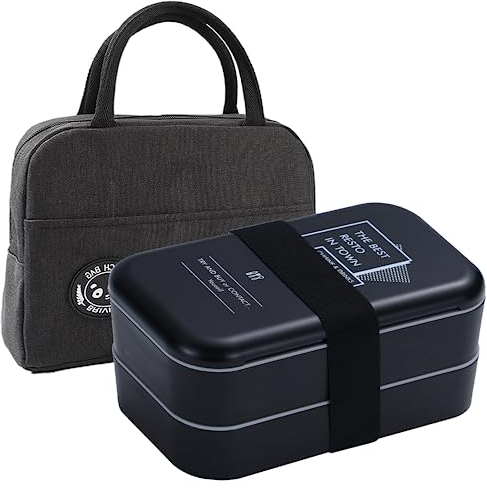 Lunchbox Erwachsene 1200ml Bento Box garten Blau Brotdose mit Fächern Frühstücksbox Auslaufsicher Brotzeitbox mit Unterteilung Vesperdose Schule Jausenbox Trennwand Groß Dosen Bento Box