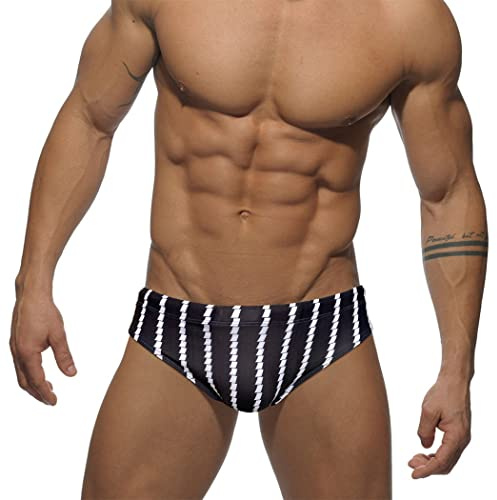 RQPYQF Costume da Bagno Uomo, Costume Mare Uomo Slip Nuoto Piscina, Uomo Slip da Bagno Coulisse Regolabile YK36 Taglia M - XXL (Nero#2, M)