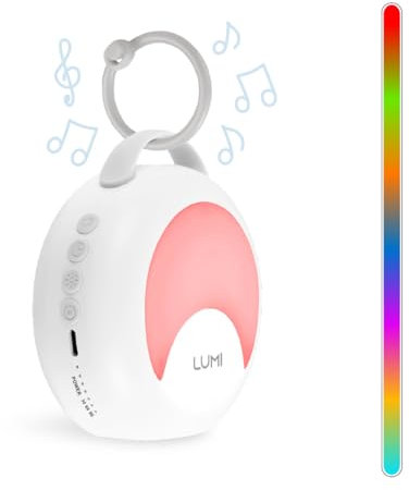 Zello Portable White Noise Machine 30 Soothing Sounds 7 Colour Moon Nightlight Sleep Timer 20hr Battery Voice Record Memory Function Sleep Timer Sound Machine Travel Pram Pushchair Cot Nursery