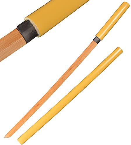 LQZJG Bambus Praxis Schwert Training Schwert Gerade Katana Gelb 99cm