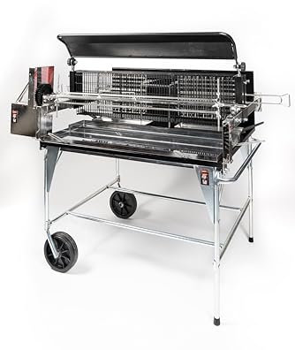 FABBRICA ITALIANA BARBECUE Spiedo Amico, Smokeless Vertical Barbecue, Charcoal Fuelled, Rotisserie Spit, Dual Grill, 25kg Cooking Capacity, Certified Stainless Steel, Made in Italy