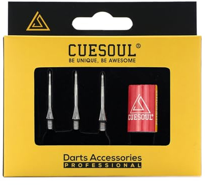 CUESOUL Titanium Grooved Conversion Darts Point,made of deep cut grooves design for ultimate finger grip,Pack of 3 pcs.