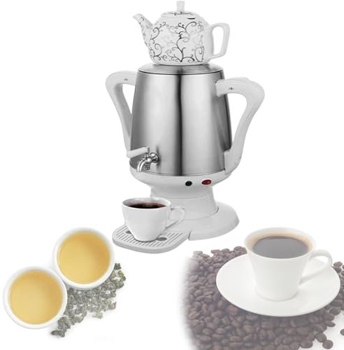 Tetera turca eléctrica, hervidor de agua de 4 litros y capacidad de tetera de 1 litro, apagado automático y protección contra ebullición en seco, con función de mantener caliente, samovar eléctrico