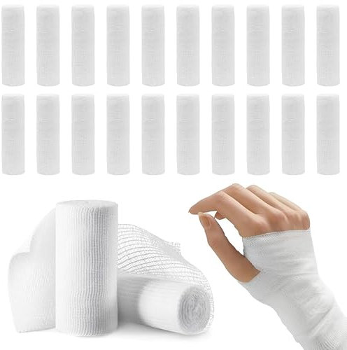 20 Bende orlate di pura garza idrofila m 5x5/7/10 cm - Benda orlata Cotone 100% (5x7 cm)