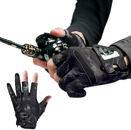 2XK-NOV Gants Peche Carnassier, Mitaine Peche Antidérapants | Gants sans Doigts d'été, pour Homme Femme pour Cyclisme, Kayak, Randonnée, Chasse (Mesurez tour de paume avant de commander)