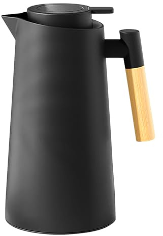 Caraffa isolata – Brocca da caffè rivestita in vetro da 1000 ml, dispenser per bevande a prova di perdite, termica per casa, cucina, ristorante, viaggi, campeggio, struttura in vetro resistente e