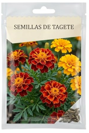 Semillas de Tagete para Crear Borduras Floridas en Jardín o Terraza con Tonos Naranja y Amarillo DECOALIVE