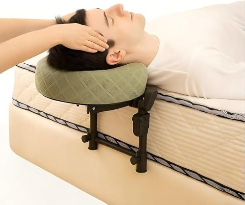 Hanured® Reposacabezas de masaje para cama, Almohada de masaje portátil con soporte facial ajustable, Almohada para dormir boca abajo tras una cirugía ocular