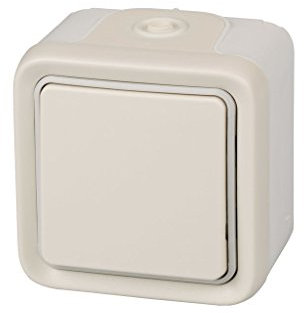Legrand Interrupteur mural en saillie pour extérieur résistant à l'eau IP55, Bouton-poussoir, Manuel, Beige
