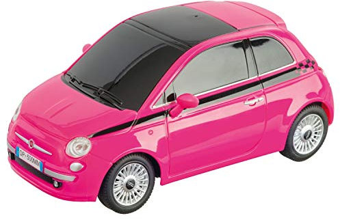 Mondo Motors - Fiat 500 Pink Edition - Modèle à l'échelle 1:24 - Jusqu'à 20 km/h de vitesse - Voiture de jeu enfant - 63554