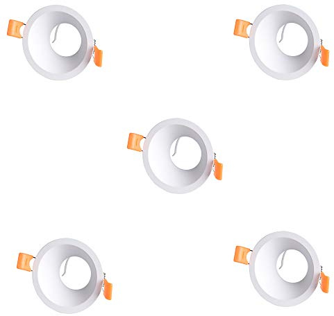 wonderlamp Pack 5 unidades Foco empotrable Confort redondo blanco. Portalámparas GU10 incluido (W-E000131)