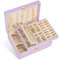 Voova Jewellery Box Organiser for Women Girls, 2 Layers Large Jewelry Storage Case, PU Leather jewlerrying Display Holder with Removable Tray for Necklace Earrings Rings Bracelets, Gifts, Lavender