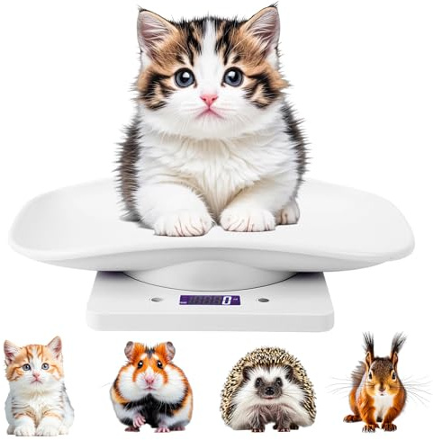 Báscula Portátil de Alta Precisión para Mascotas de 10 Kg/1 G, Báscula Digital para Bebés Recién Nacidos, Báscula Digital para Mascotas Pequeñas para Gatos, Perros, Herramienta de