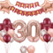 Luftballon 30. Geburtstag Dekorationen, Burgund Rose Gold 30. Folie Ballons Geburtstag Dekoration Set, 30 Jahre alt Frauen Geburtstag Party Dekorationen, Frauen Partyzubehör zum 30. Jahrestag