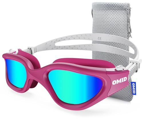 OMID Lunettes de natation, lunettes de natation polarisées P2 pour hommes, lunettes anti-buée pour la natation pour femmes adultes