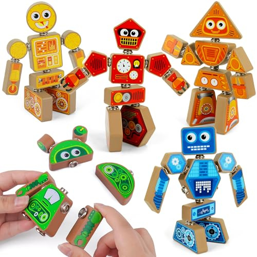 Coogam Snap Together Robot Builders for Toddlers