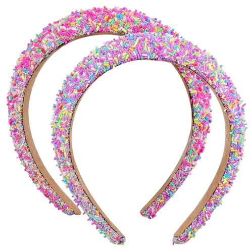 VALICLUD 2 Pièces Bandeau à larges bords tendance Bandeau de fille bandeaux rembourrés pour femmes bande de cheveux briller bandeaux colorés pour femmes bandeau saupoudré éponge