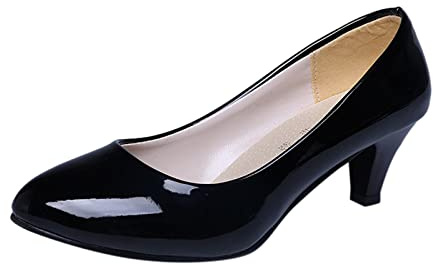 Damskor, eleganta med klack, pumps, svarta, låga höga klackar, tår, fest, bröllop, bröllopsskor, klackskor, pumps, sandaletter, högklackade skor, lätta aftonskor