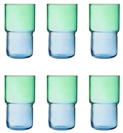 Luminarc Candy Mix Set 6 Vasos Alto Vidrio 32cl Sodo Apto Microondas Apilable
