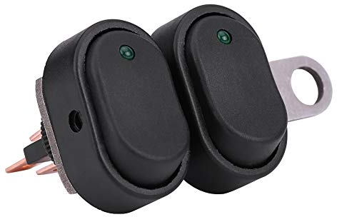 Akozon Interruttore Moto, 12V Interruttore Manubrio Moto Scooter Faro a LED Impermeabile Universale Interruttore di Accensione e Spegnimento dei Fari con Indicatore Verde(Tipo A)