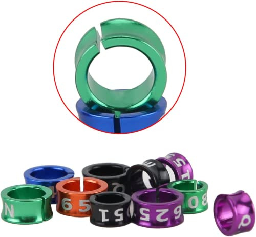 Eivdru 50 Pieces Open Bird Foot Ring Parrot Foot Ring Bird Rings Colourful Aluminium Alloy Foot Ring of Bird Identification Leg Bands Bird Foot Ring Leg Ring Canary Rings Pigeon Foot Ring (6.7 mm)