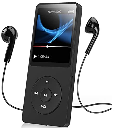 Reproductor MP3 MP4 Bluetooth 5.0, Reproductor de Música HiFi Portátil, Altavoces HD Integrados, Radio FM, Grabación, Reproducción de Vídeo, Exploración de Imágenes, Formatos