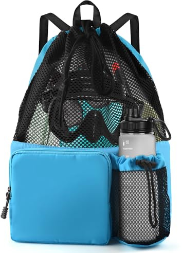BRUTOU bolsa de natación, mochila de malla con cordón, mochila de playa, deporte ajustable, bolsa de gimnasio, resistente al agua, para hombre