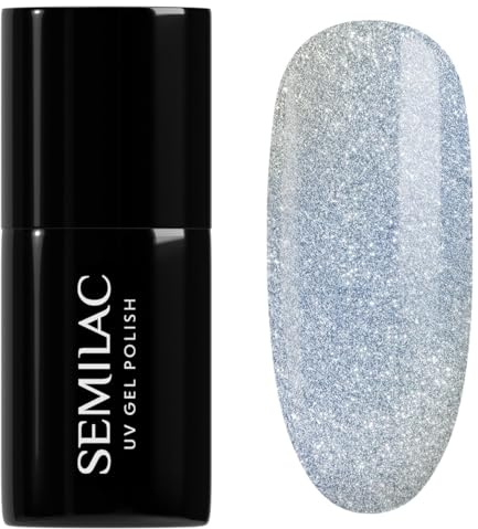 Semilac UV Nagellack 486 The Brave One 7 ml – Velvet & Cat Eye Effekt, silberne Magnet-Flecken mit violettem Schimmer – Bride's Babes Kollektion