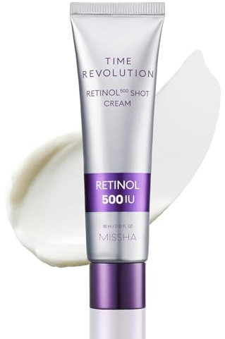 Missha Time Revolution Night Repair Retinol 500 Shot Cream 60 ml - Advanced Korean Retinol Cream For Face, Skin Barrier Strengthening, Improved Elasticity & Radiance, Overnight Moisturization