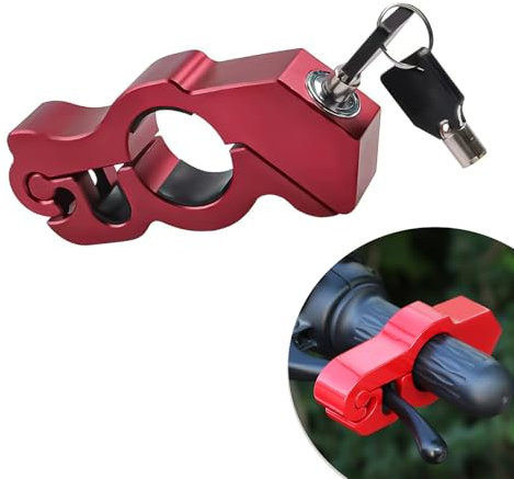 Sqxaldm Motorrad Diebstahlschutz Motorroller Zubehör Motorradschloss Universal Motorcycle Lock Robustes Motorradschloss Robustes Motorradschloss für Motorräder, Motorroller und Geländefahrzeuge (Rot)