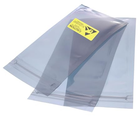 QUARKZMAN Antistatische Beutel mit Antistatischem Aufkleber 50 Stück 2,4x4,7 Zoll (6x12 cm) Wiederverschließbar für Festplatte HDD SSD Leiterplatte
