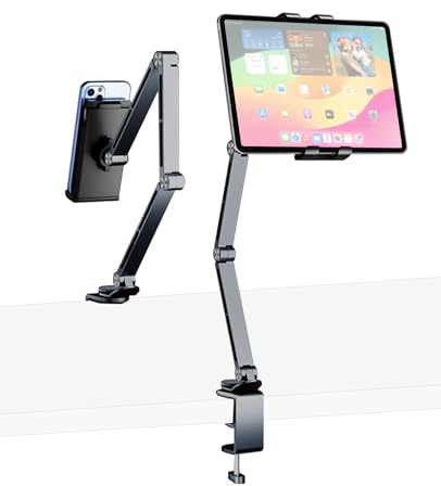 VIKOBESS Support pour iPad, rotatif à 360°, en aluminium, réglable, pliable, compatible avec iPad, Galaxy Tab, Kindle et tous les appareils de 4,7 à 15,6