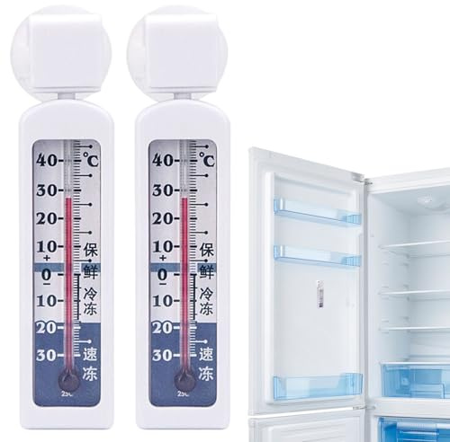 2 Stück Thermometer Für Kühlschrank Oder Gefrierschrank, Kühlschrankthermometer -30 Grad Max +40 Grad, Analoges Thermometer Zum Aufhängen Im Kühlschrank, Gefrierschrank, Tiefkühltruhe, Weinkühlschrank