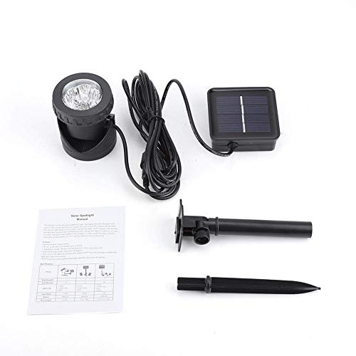 EOJDDPA Luz solar subacuática con energía solar, 6 LED, foco submarino, luz blanca brillante, IP68, resistente al agua, para estanque, jardín, patio, camino, iluminación exterior, ABS