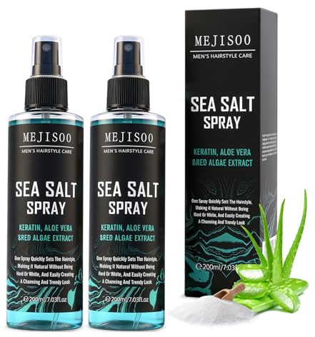 flintronic 2PCS Sea Salt Spray para Cabello de Hombres, 200ML Spray de Fijación Variable, Fijación Flexible, con Agentes Humectantes Naturales, para Todo Tipo de Cabello
