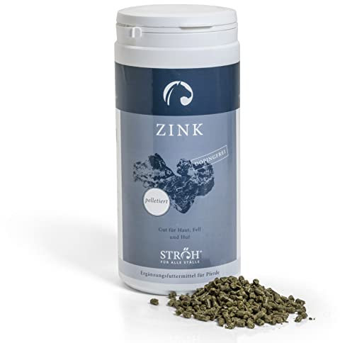STRÖH Zink-Pellets für Pferde (1kg) • Zink Pferd ohne Melasse & getreidefrei • Unterstützt Haut, Fell & Hufe • Bei Zinkmangel